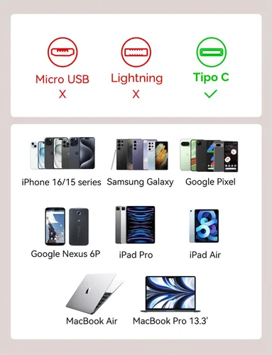 Miniatura 3 de Cable retráctil USB C a USB C (1.2 m, 2 unidades), cable de carga rápida USBC 5A de 100W, cable de carga tipo C para iPhone 17 16 15 Pro Plus Pro