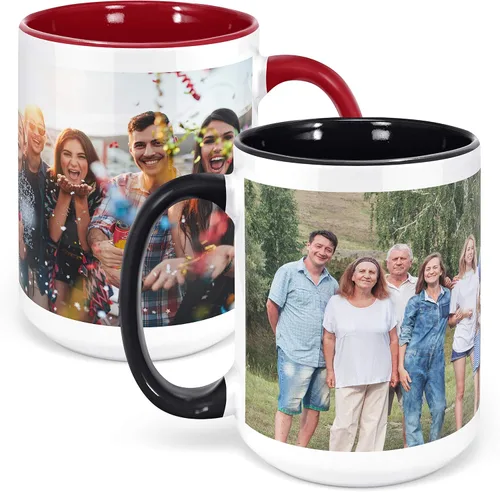 Miniatura 11 de Taza de café con foto personalizada, 11 onzas, color negro, con imagen envolvente, texto, taza de cerámica personalizada con imagen, taza