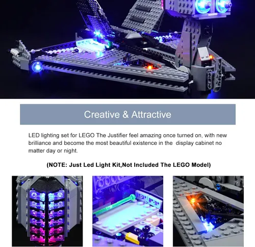 Miniatura 4 de BrickBling Kit de iluminación LED compatible con Lego 75323 The Justifier Building Set, versión mejorada de luces compatibles con Lego Justifier
