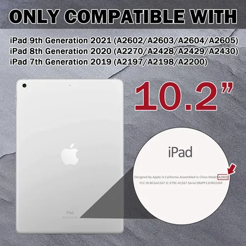 Miniatura 2 de ZoneFoker Funda para iPad de 9ª/8ª/7ª generación 2021/2020/2019 (10.2 pulgadas), Resistente de Servicio Pesado Grado Militar a Prueba de Golpes