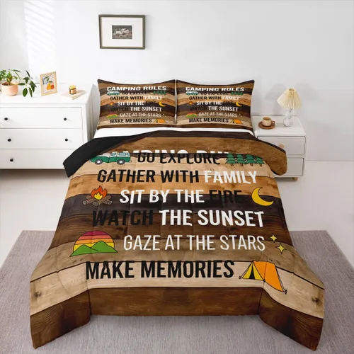 Miniatura 27 de Erosebridal Juego de edredón de barco muelle, juego de ropa de cama con diseño de paleta de lago, tamaño individual para niños, adolescentes