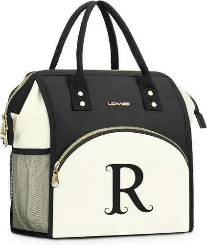 Miniatura 26 de Bolsa de almuerzo personalizada para mujer, elegante, reutilizable, aislada, con iniciales, para amiga, grande, de apertura ancha, resistente al