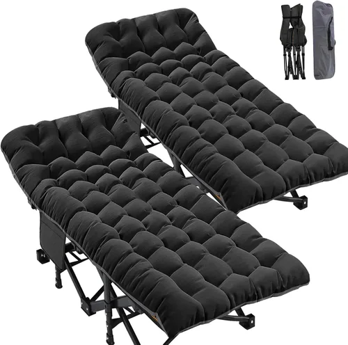 Miniatura 23 de ABORON Catre de Camping para Adultos de 28" Extra Ancho, Resistente 1200D Oxford Catre para Dormir, Cama de Campamento Plegable Portátil con Gris