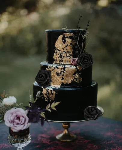 Miniatura 2 de Flores negras con purpurina, 30 unidades, flores artificiales con purpurina, rosas de espuma con tallo, flores sintéticas para bricolaje, ramo