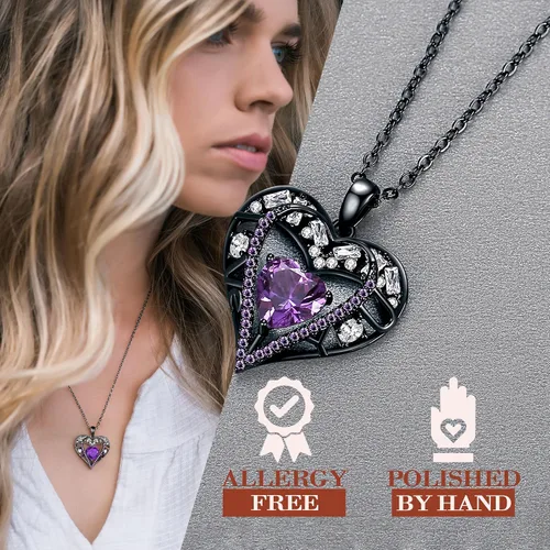 Miniatura 111 de Collar de cristal de 5 corazones, chapado en oro rosa de 18 quilates, colgante con cadena de plata de ley 925 de 18 + 2 pulgadas, joyería de piedra