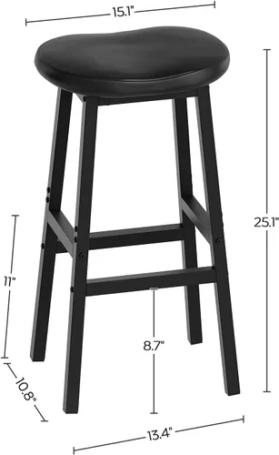 Miniatura 3 de YATINEY Juego de 2 taburetes de bar, sillas de bar, taburetes de silla de montar con superficie curva, taburetes de cocina de altura de mostrador