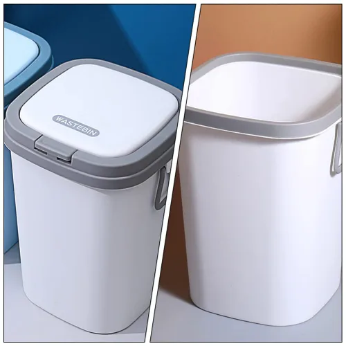 Miniatura 5 de Cabilock Cubo de basura pequeño ampliamente utilizado en cocina, baño, oficina, plástico fácil de usar