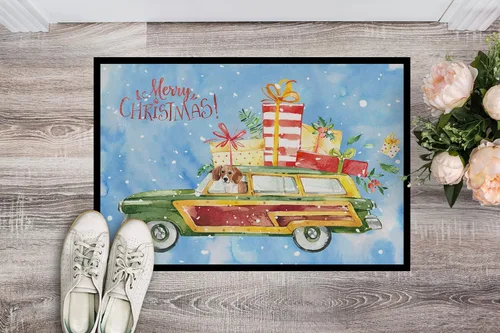 Miniatura 2 de Caroline's Treasures CK2442MAT - Felpudo con diseño de Beagle con texto en inglés "Merry Christmas", de 18 x 27 pulgadas, para interiores
