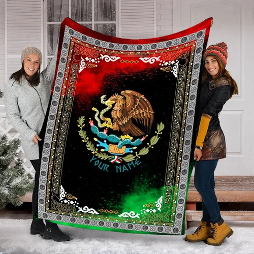 Miniatura 15 de Manta de México con nombre personalizado para hombres y mujeres, manta de bandera personalizable, regalo divertido, felpa mullida, suave microforro