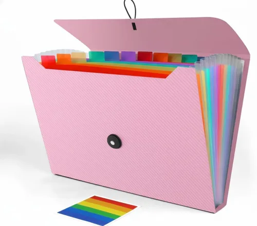 Miniatura 11 de Organizador de archivos de acordeón, carpeta de archivos expandible para clasificar documentos y papeles, organizador de almacenamiento de archivos