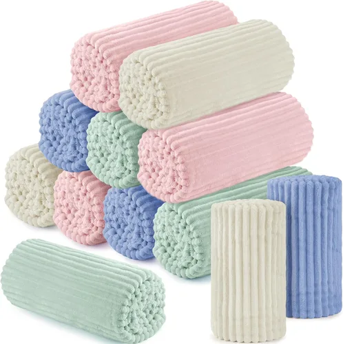 Miniatura 47 de Buryeah 6 Piezas Manta de Franela a Granel 50 x 60 pulgadas Manta para Pijamadas Boda al Aire Libre Manta Ligera, Certificado Oeko-tex Standard 100