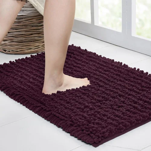 Miniatura 113 de Walensee Alfombra de baño antideslizante (24x17 pulgadas, rosa polvoriento) absorbente de agua, súper suave, lanuda de felpilla, lavable a máquina