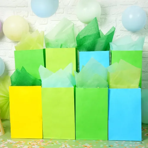 Miniatura 3 de 100 hojas de papel de seda verde a granel para bolsas de regalo, 20 x 14 pulgadas, papel de seda para regalo para el día de San Patricio, Navidad