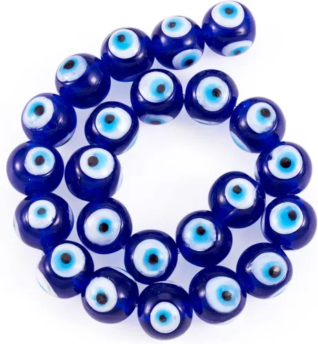 Miniatura 12 de Craftdady 180 cuentas planas redondas acrílicas de ojo malvado de 9 colores, cuentas de ojo de sabiduría de la suerte, cuentas espaciadoras sueltas