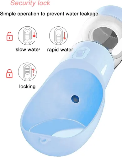 Miniatura 2 de Botella de agua para perros, botella de agua portátil para perro, diseño multifuncional y desmontable para beber y comer, taza combinada, botella