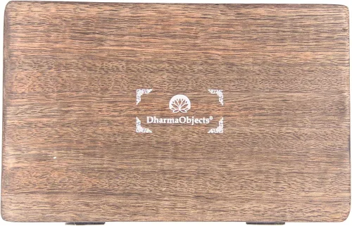 Miniatura 6 de DharmaObjects - Caja de almacenamiento de madera con diseño de estrella de pentagrama tallada, Madera, L
