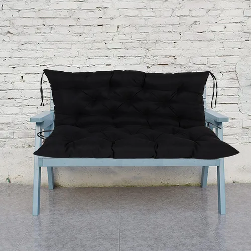 Cojines de banco de repuesto suaves y gruesos con lazos, cojín para silla colgante, cojín de sofá tatami para suelo, almohadilla de banco Negro
