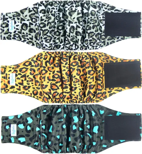 Miniatura 7 de Leekalos Pañales para perros machos (paquete de 3), bandas de vientre de alta absorción para perros machos, lavables y reutilizables (koala, S)