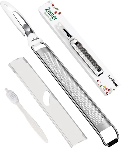Rallador de Limón de Cocina Ourokhome, Rallador de Queso Parmesano de Acero Inoxidable de Mano para Jengibre, Chocolate, Coco, Lima, Nuez Moscada,