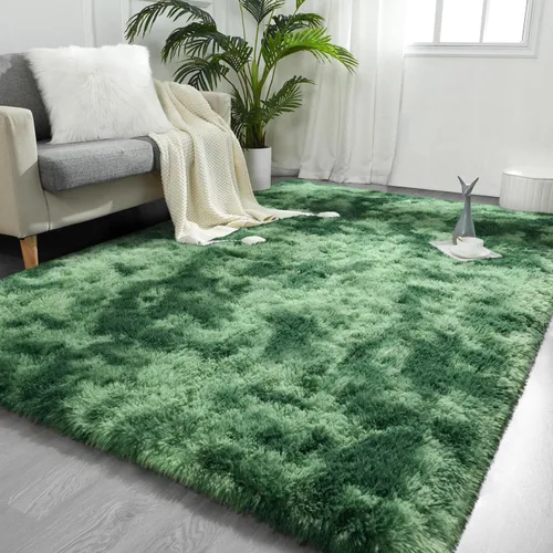 Miniatura 24 de FlyDOIT Alfombras de Área Grandes de 6x9 Pies para Sala de Estar, Alfombra Shaggy Teñida Anudada Rubor Esponjosa Alfombras Decorativas, Alfombras
