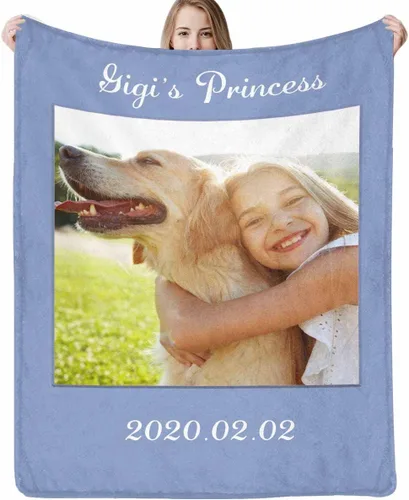 Miniatura 26 de D-Story Manta personalizada con fotos con cualquier texto - Mantas con imágenes personalizadas para Navidad, cumpleaños, regalos para parejas
