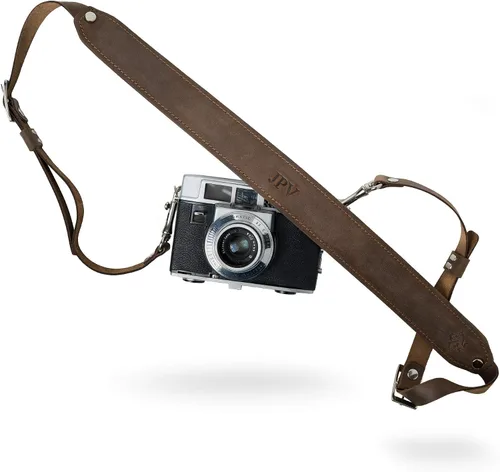 Miniatura 8 de PEGAI Correa de cámara DSLR personalizada 100% de piel, compatible con cámara Canon y Nikon Arnés de cámara hecho a mano, regalos para fotógrafos