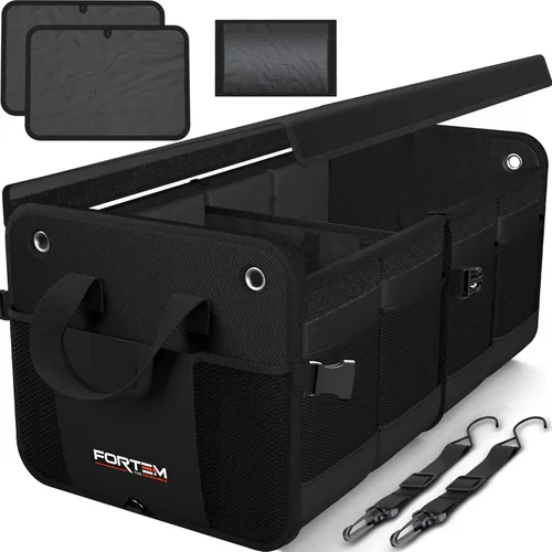 Miniatura 18 de FORTEM Organizador de maletero con enfriador para SUV, organizador y almacenamiento de automóvil, multicompartimento plegable, regalo de Navidad