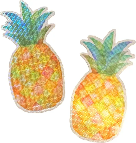 Miniatura 2 de Imanes holográficos de piña (3 pulgadas de ancho x 6 pulgadas de alto) con temática tropical para Lanai Screen Patio Door Hawaii decoración del hogar