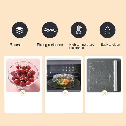 Miniatura 4 de Reusable Silicone Lids Heat Microwave Safe Silicone Covers for Bowls Plates Dishes 23cm 4Pcs Kitchen Essentials