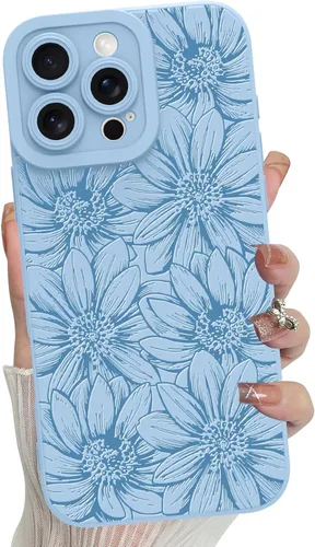 Miniatura 49 de MZELQ Funda para iPhone 17 Pro 2025, diseño de girasoles de silicona, flores florales, protección de cámara, funda delgada y suave para teléfono