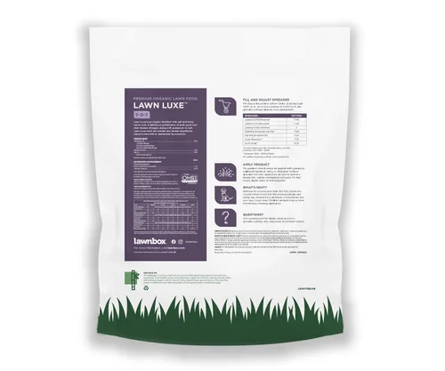 Miniatura 2 de Lawnbox Lawn Luxe 7-0-7 - Fertilizante de hierba de verano 100% orgánico, 14 libras, cubre bolsas de 2,500 pies cuadrados