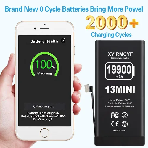 Miniatura 4 de XYIRMCYF Batería de Super Capacidad de 19900mAh Compatible con iPhone 13 Mini, Batería de Repuesto de Polímero de Litio de 0 Ciclos para iPhone 13