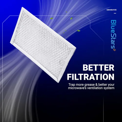 Miniatura 4 de BlueStars WB06X10608 5304464105 Filtro de grasa para microondas 5 x 7-5/8 pulgadas de repuesto - Compatible con microondas Frigi.daire GE