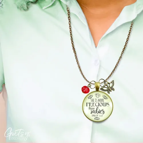 Miniatura 15 de Gutsy Goodness Collar inspirado en la mujer de la fe, colgante hecho a mano con mensaje de esperanza
