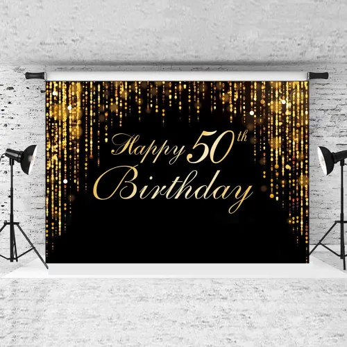 Miniatura 6 de Pancarta de Feliz 30º Aniversario - Póster de Fotografía Negro Dorado para Decoración de Bodas y Fiestas de Cumpleaños