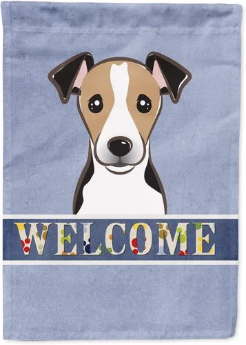 Miniatura 100 de Caroline's Treasures BB1405GF Bandera de jardín de bienvenida de bulldog inglés, Bandera de buzón azul, bandera decorativa para el patio, obra