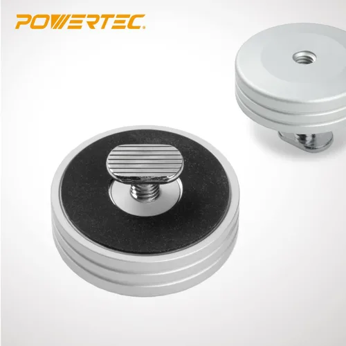 Miniatura 3 de POWERTEC 71669 Tope de pista en T redonda para piezas de trabajo circulares y en ángulo, bloque de parada de pista en T para carpintería, lijado