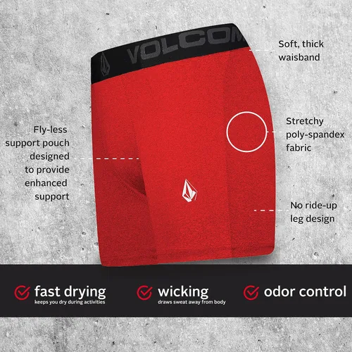 Miniatura 5 de Volcom Calzoncillos tipo bóxer para hombre, paquete de 3 calzoncillos de poliéster y elastano
