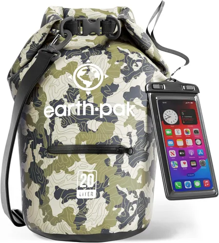 Miniatura 40 de Earth Pak Bolsa seca impermeable con bolsillo con cremallera, mochila impermeable para mantener el equipo seco Amarillo