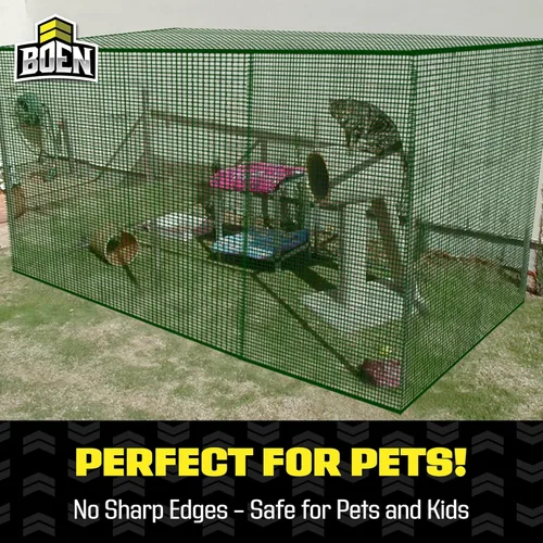 Miniatura 4 de BOEN Red de malla de plástico de 3 x 15 pies, color verde, barrera de protección de árboles de conejos, ciervos y roedores, protección de cubierta