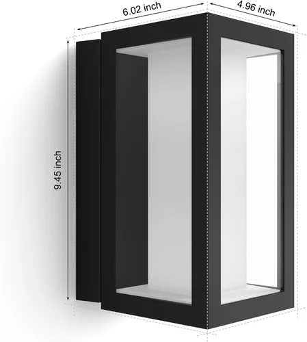 Miniatura 7 de Philips Hue Impress - Lámpara de pared para exteriores (cableada), (6.1 x 9.4 pulgadas), luz blanca y de color, control de voz, requiere puente