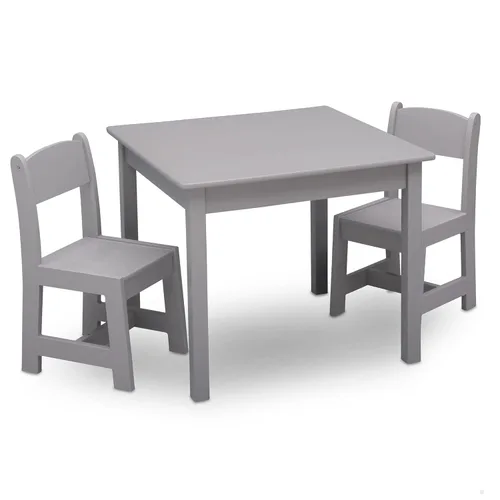 Miniatura 8 de Delta Children MySize - Juego de mesa y silla de madera para niños (2 sillas incluidas), color azul oscuro Azul profundo