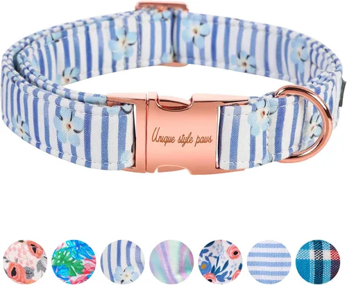 Miniatura 17 de Unique style paws - Collar para perro con hebilla de metal, naranja, duradero, lindo collar para perros pequeños, medianos y grandes