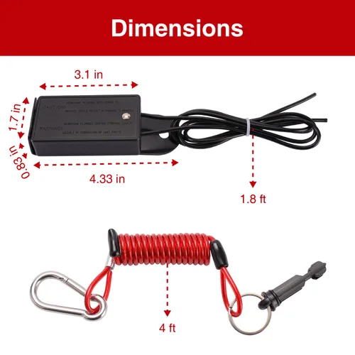Miniatura 4 de Interruptor de Separación para Remolque con Cable En Espiral de 4 Pies, Interruptor de Freno Eléctrico Usado para Remolque de RV