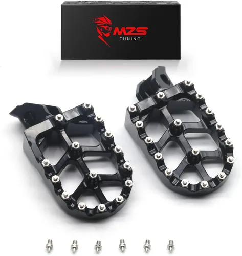 Miniatura 20 de MZS Estriberas para Dirt Bike, Estriberas CNC Motocross KLX 110 Reposapiés MX Pedal de Descanso Verde Compatible con KLX110 2002-2024 / KLX110L