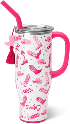 Miniatura 9 de Swig Life - Taza Mega de 40 onzas, Taza de 40 oz con asa y pajita, apta para portavasos, apta para lavavajillas, taza aislante extra grande