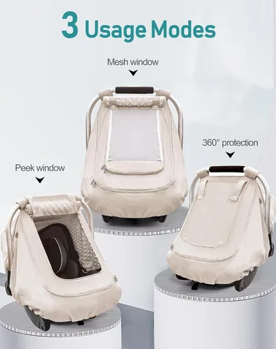 Miniatura 6 de Funda Impermeable para Asiento de Coche de Bebé, YVMVDV Funda Patentada para Asiento de Coche para Clima Frío para Bebés, Funda Toldo para Asiento