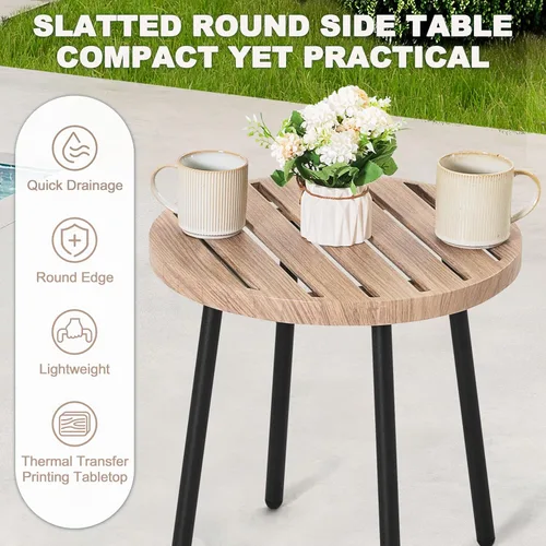 Miniatura 6 de NUU GARDEN Juego de 3 piezas para patio bistró, mesa de mimbre para exteriores y 2 sillas, muebles compactos beige para porche, patio trasero, junto