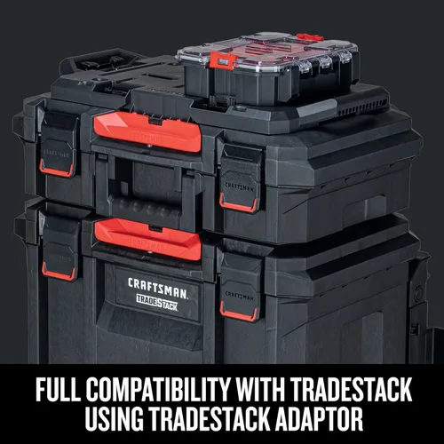 Miniatura 11 de CRAFTSMAN VERSASTACK Organizador de almacenamiento, organizador de piezas pequeñas, 8 compartimentos, tapa incluye pestillo seguro (CMST17827)