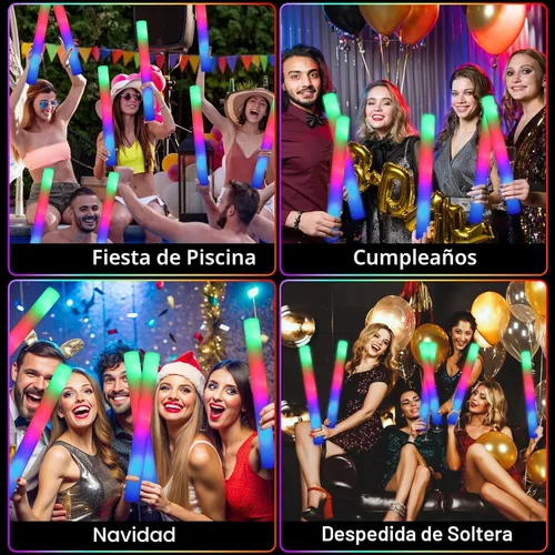 Miniatura 6 de HONLYNE 44 piezas de palos de espuma brillantes con 3 modos de parpadeo colorido, palos de espuma iluminados, palos de luz LED, paquete de fiesta